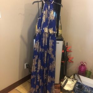 XSCAPI BLUE AND GOLD DRESS